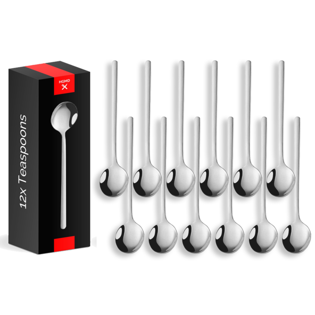 HGMD Theelepels - 12 stuks - 13cm - Theelepeltjes - Koffielepels - Koffielepeltjes - RVS