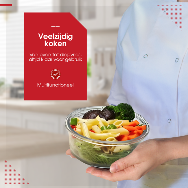 HGMD Ovenschalen Set - 4 Stuks -  370ML - Glas - Rond - Ovenschaaltjes 1 persoon - Ovenschaaltjes klein - Vaatwasserbestendig