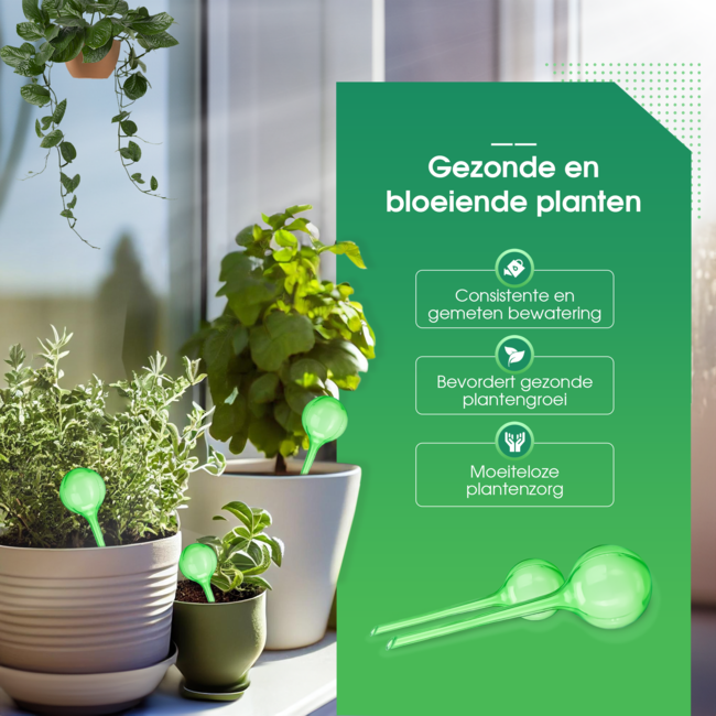 HGMD Waterdruppelaar set van 8 stuks voor planten groen - Groen - Waterdruppelaar voor kamerplanten – Waterbol - Waterdruppelaar voor planten - Watergeefsysteem