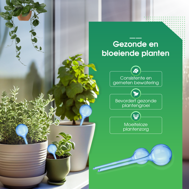 HGMD Waterdruppelaar set van 8 stuks voor planten blauw - Blauw - Waterdruppelaar voor kamerplanten – Waterbol - Waterdruppelaar voor planten - Watergeefsysteem