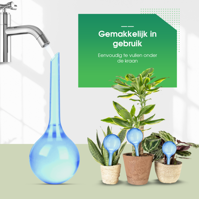 HGMD Waterdruppelaar set van 8 stuks voor planten blauw - Blauw - Waterdruppelaar voor kamerplanten – Waterbol - Waterdruppelaar voor planten - Watergeefsysteem