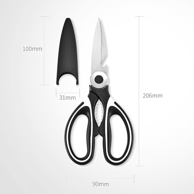 Multifunctionele Keukenschaar - Vaatwasser bestendig - Huishoudschaar - Schaar linkshandig en rechtshandig - Flesopener - Notenkraker - Vissenontschubber