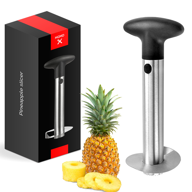 HGMD HGMD Ananassnijder - Pineapple Slicer Cutter - Ananas Snijder Schiller - Ananasboor Ananasschiller - RVS - Vaatwasser bestendig - Tijdbesparende snijder