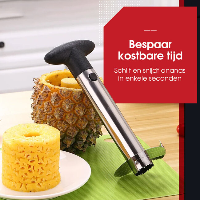 HGMD Ananassnijder - Pineapple Slicer Cutter - Ananas Snijder Schiller - Ananasboor Ananasschiller - RVS - Vaatwasser bestendig - Tijdbesparende snijder