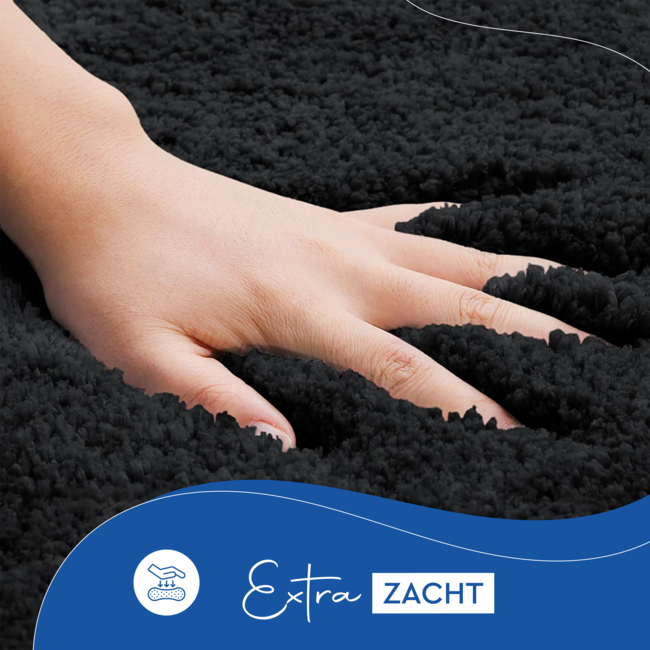 HGMD Toiletmat antislip - Zwart - 50x50 cm - Wc mat - Douchemat – Badmat Badkamer – Vloermat – Badmat set wc mat – Badmat set antislip -