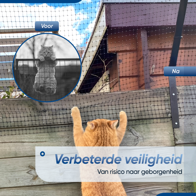 HGMD Kattengaas 1 x 10 meter inclusief ophang beugels