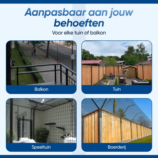 HGMD Kattengaas 1 x 20 meter inclusief ophang beugels