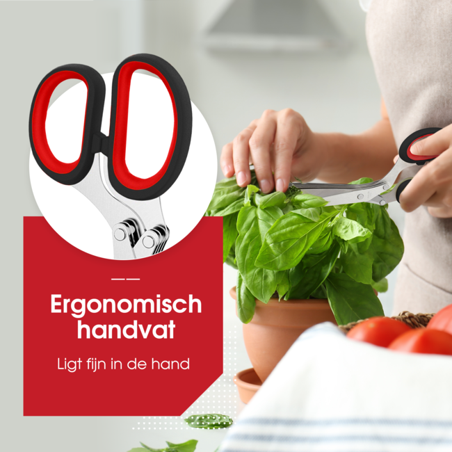 HGMD Kruidenschaar - Set - 4 delig - Keukenschaar voor kruiden - Kruidensnijder