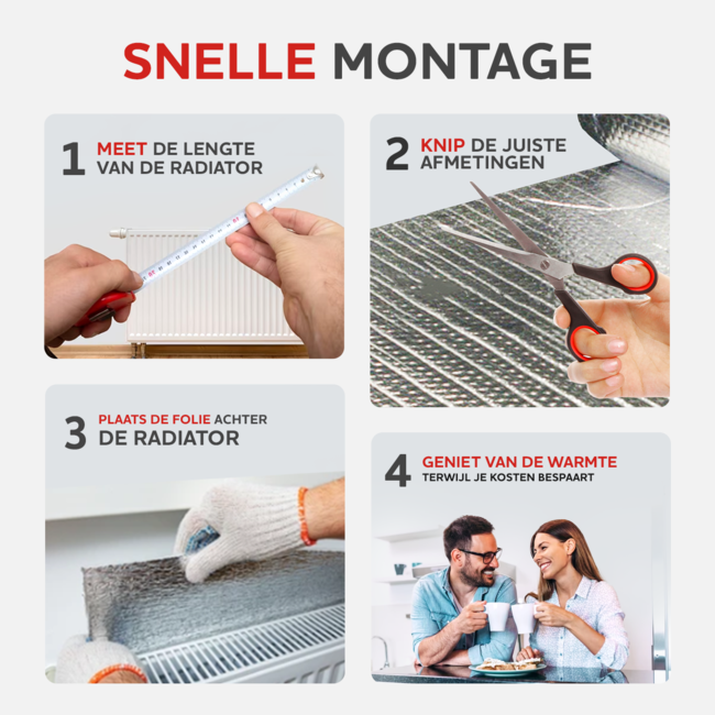 HGMD Radiatorfolie 500 x 50 cm + 10 magneten - Dubbel isolerend - Verwarming isolatiefolie - Geschikt voor alle soorten radiators