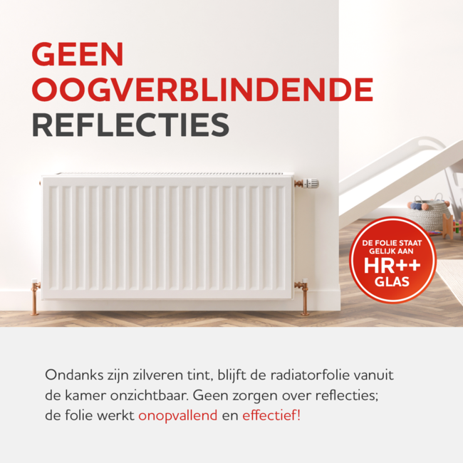 HGMD Radiatorfolie 500 x 50 cm + 10 magneten - Dubbel isolerend - Verwarming isolatiefolie - Geschikt voor alle soorten radiators