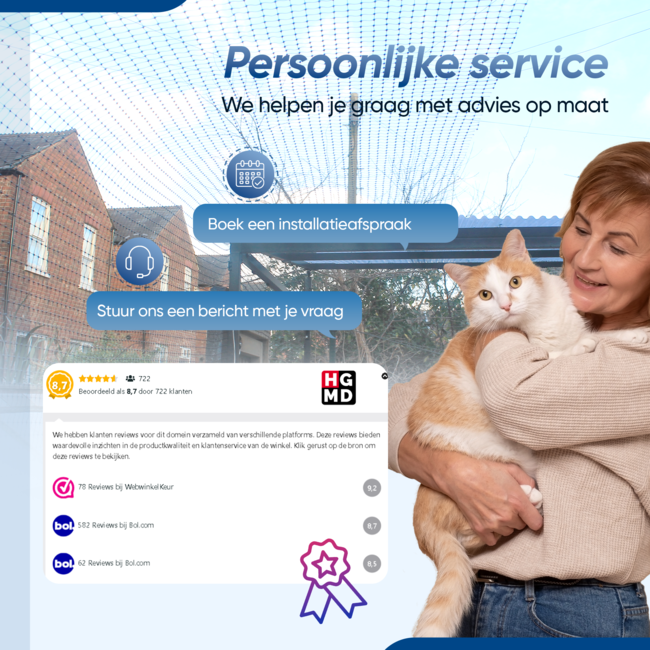 Kattengaas zwart 1,0 x 15,0 meter -  Multifunctioneel toepasbaar gaas / kattennet