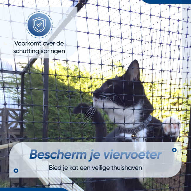 HGMD Kattengaas zwart 1,0 x 10,0 meter - Multifunctioneel toepasbaar gaas / kattennet