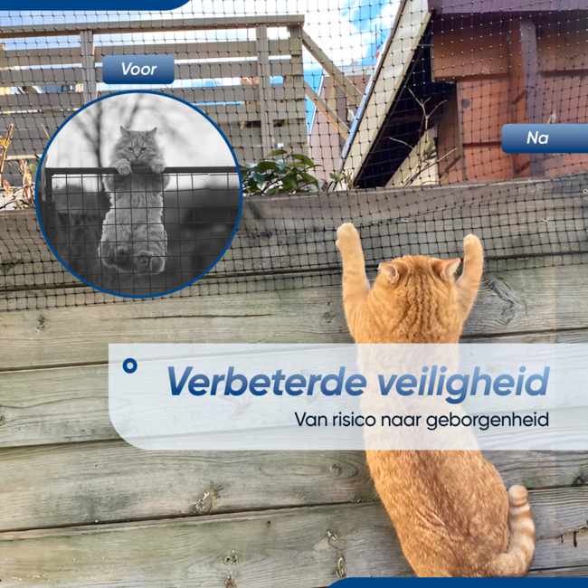 HGMD Kattengaas zwart 1,0 x 10,0 meter - Multifunctioneel toepasbaar gaas / kattennet