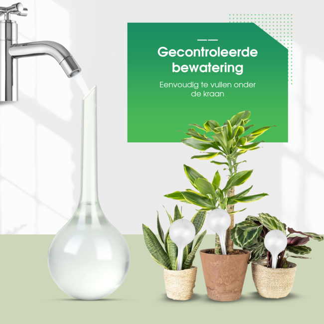 HGMD Waterdruppelaar XL set 6 stuks voor planten transparant - Waterdruppelaar voor kamerplanten – Waterbol - Waterdruppelaar voor planten - Watergeefsysteem