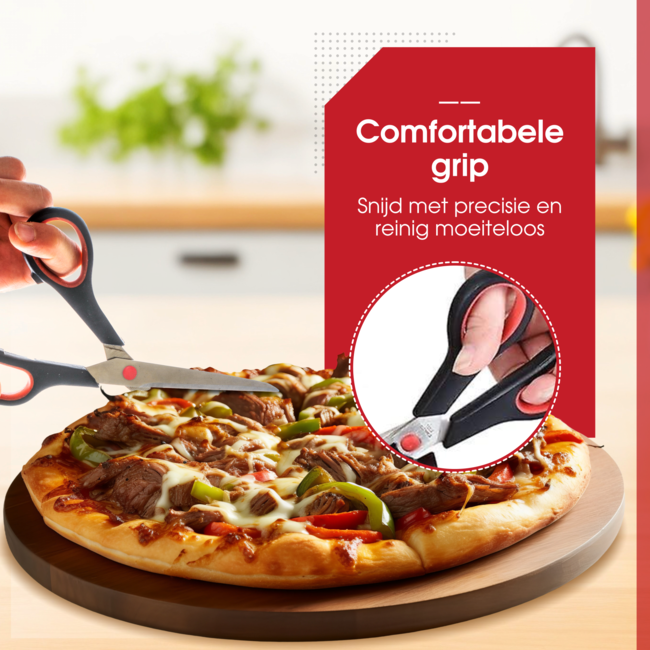 HGMD Pizzaschaar - Pizzasnijder - Pizzames - Pizzaknipper - 2 in 1 Pizzaschep