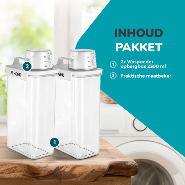 Waspoeder opbergdoos 2300 ml – 2 stuks