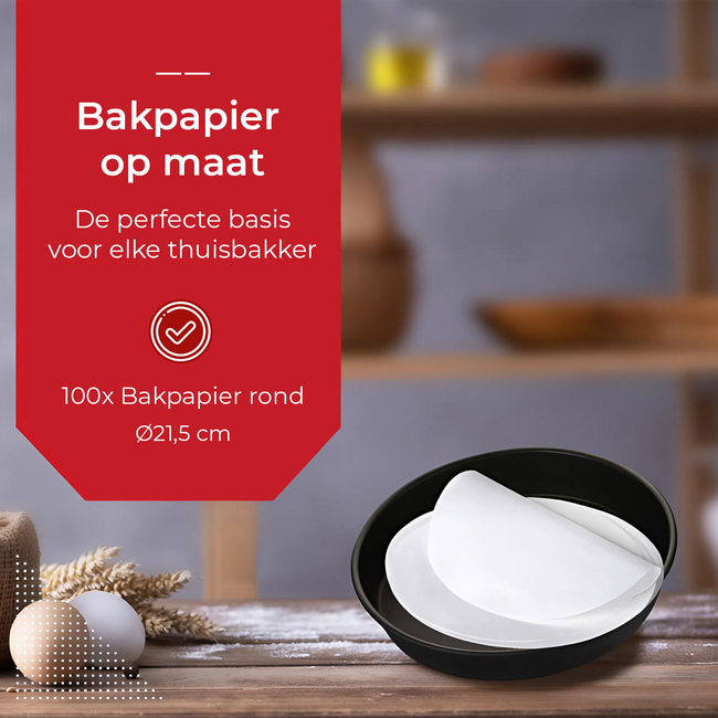 HGMD Boterkoekvorm Bakpapiertjes Ø21,5 - 100 Stuks