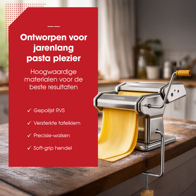 HGMD Pastamachine - Pastamaker - Pasta Machine - Maker - Pastamachines - RVS