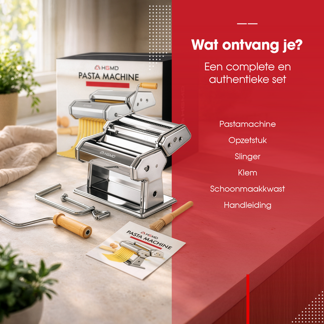 HGMD Pastamachine - Pastamaker - Pasta Machine - Maker - Pastamachines - RVS