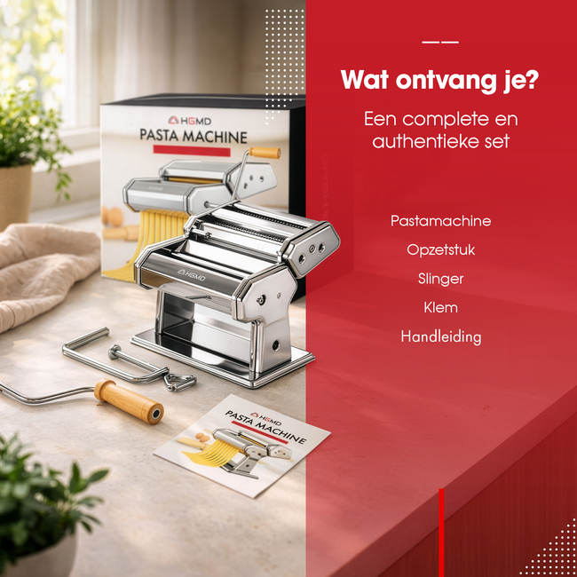 HGMD Pastamachine - Pastamaker - Pasta Machine - Maker - Pastamachines - RVS