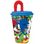 Sonic the Hedgehog Sonic Plastikbecher mit Strohhalm für Kinder