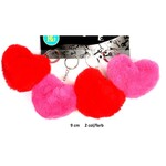 POM POM HEART KEYCHAIN asst