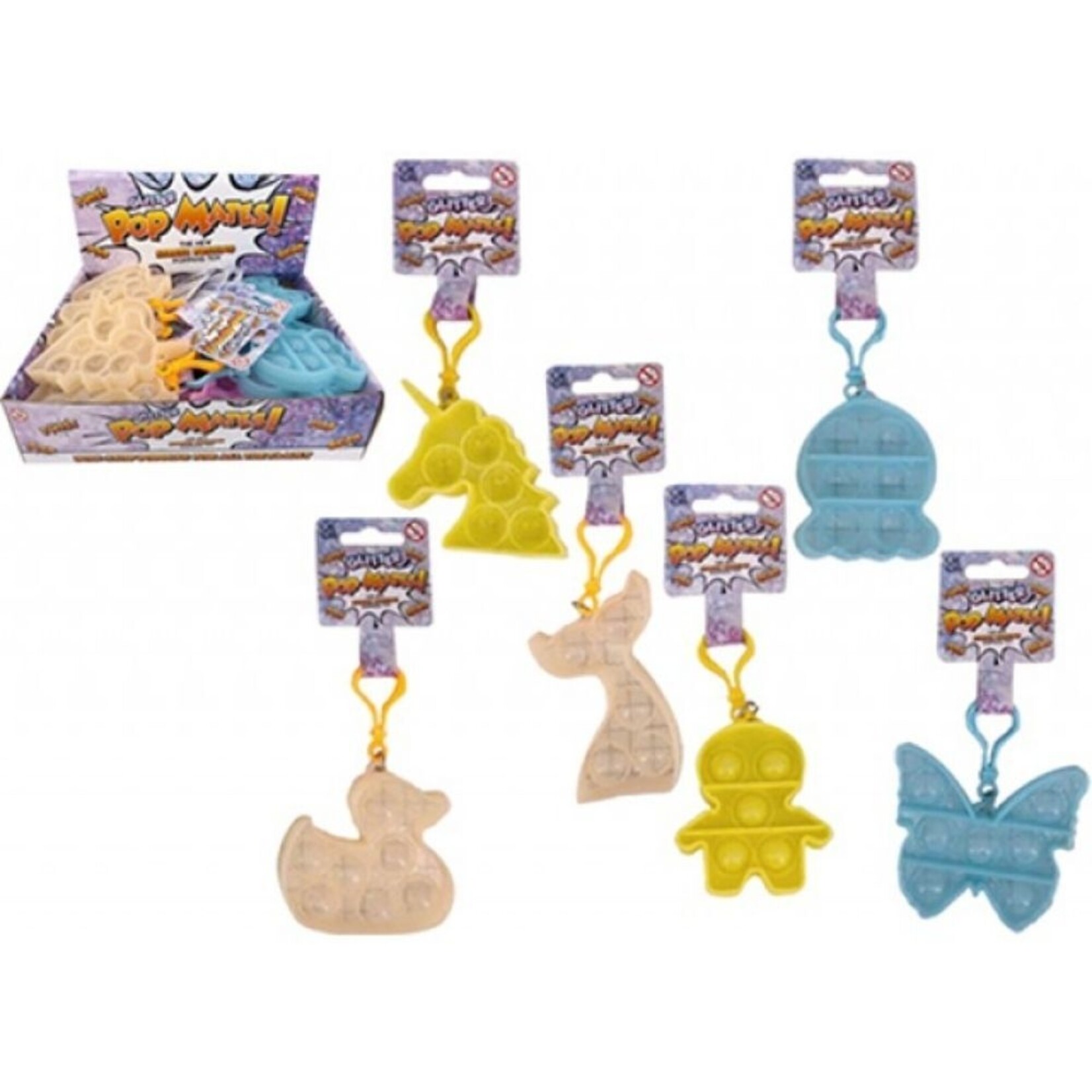 POP MATE KEYRINGS GLITTER FIGURES 6 MODELS