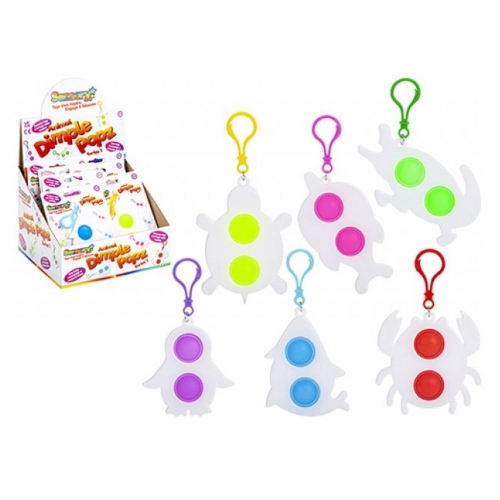 FIDGET POP MATTES SEA ANIMALS KEYCHAIN