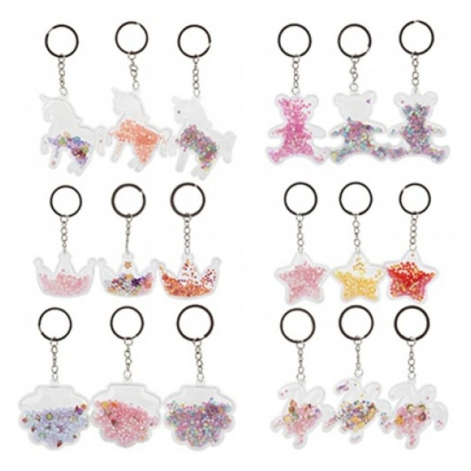 GLITTER KEYCHAIN 6 MODELS