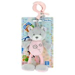 SOUND PINK BEAR HANGER + RATTLE