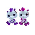 LILAC/PINK UNICORN WITH LOVE HEART 32CM asst