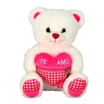 WHITE BEAR WITH ZIPPER 18CM