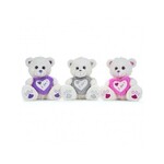 BEAR 25CM WITH HEART 3 COLORS asst