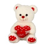 CREAM HEART BEAR + HEART 28CM