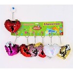 Key ring Heart with sequins 7CM