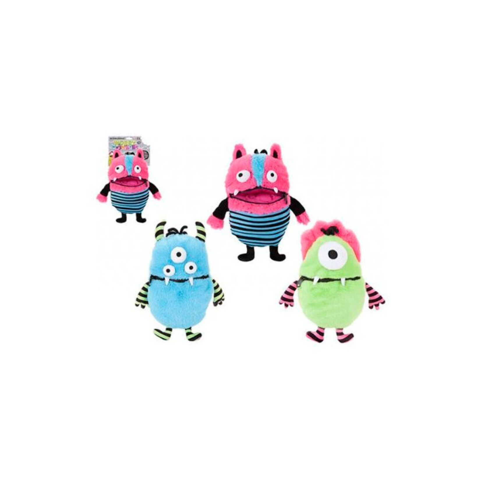 Little monsters worry 28cm zip assorted