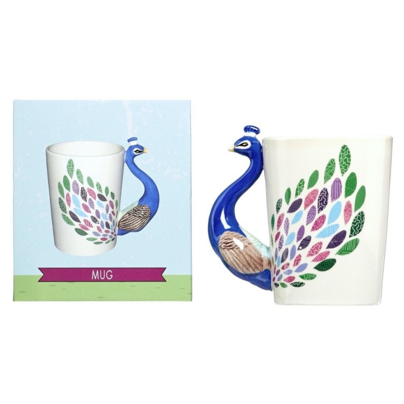3D peacock mug