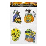 Halloween window stickers with suction cup 4 units