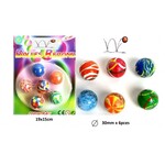 Bouncy balls 6 units in blister pack