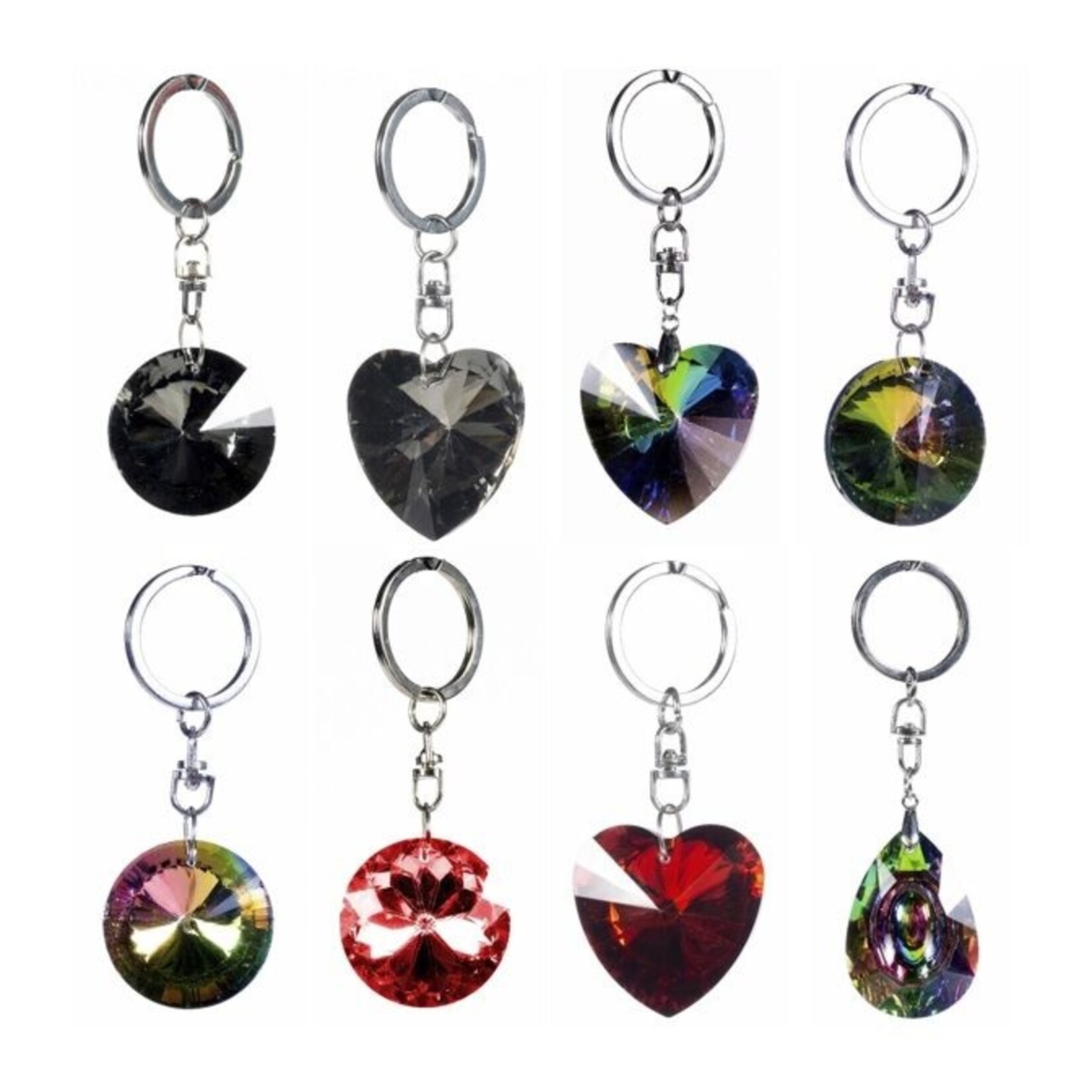 hearts and circles keychain