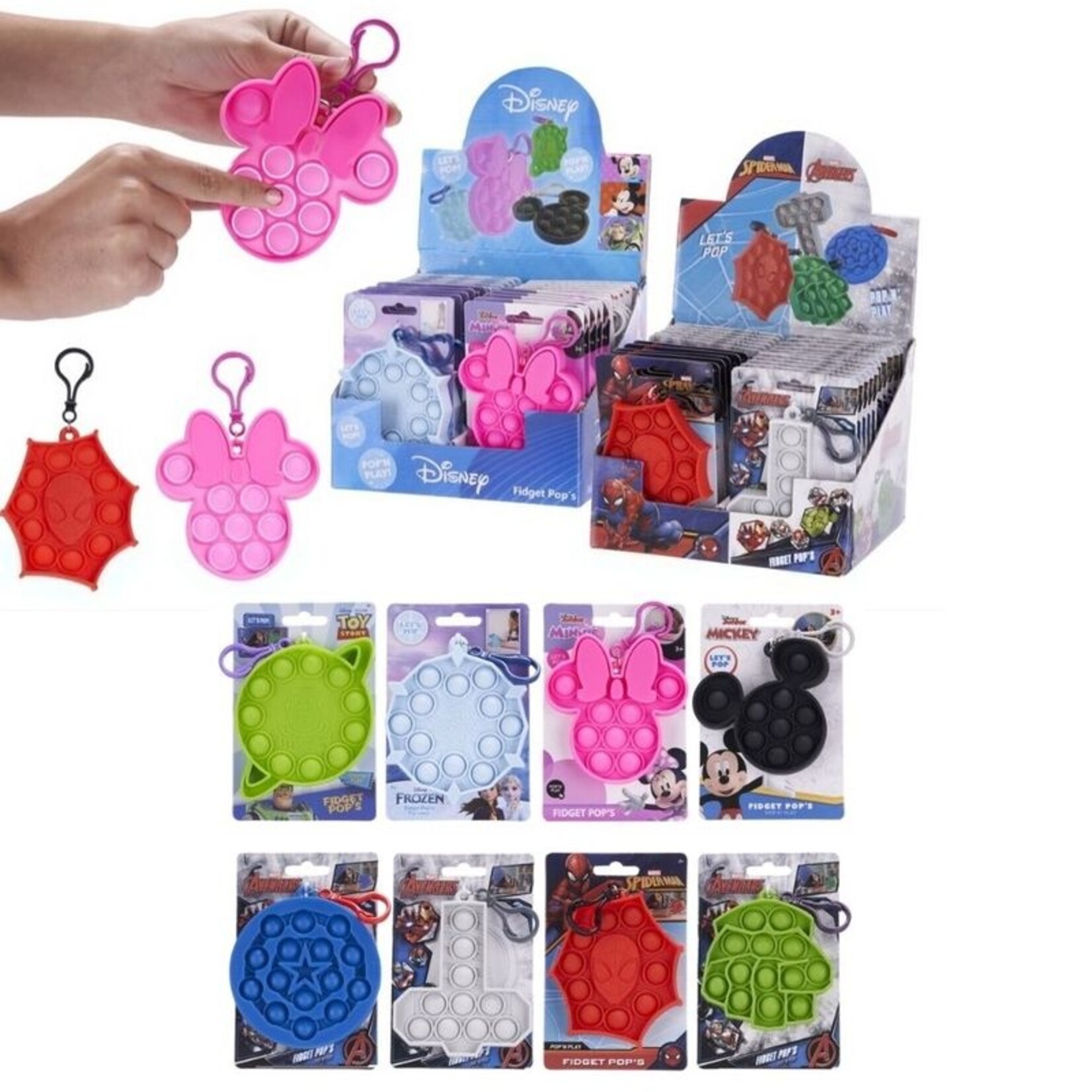 Marvel Marvel and Disney fidget pop it keychain