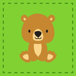 Bär Green Handtuch, Gesichtstuch 30x30 cm