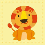 Löwe Kid Handtuch, Gesichtstuch 30x30 cm