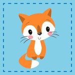 Fuchs Kid Handtuch, Gesichtstuch 30x30 cm