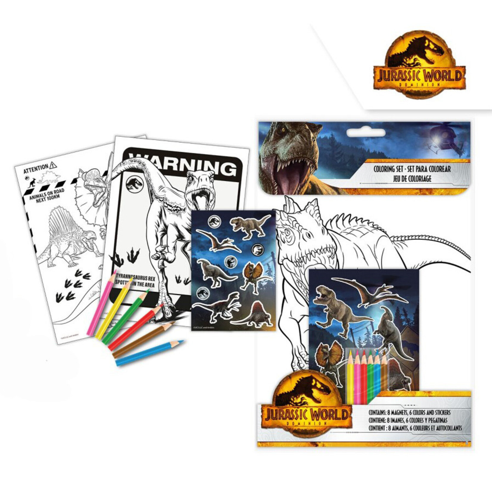Jurassic World Jurassic World Färbung + Aufkleber Set