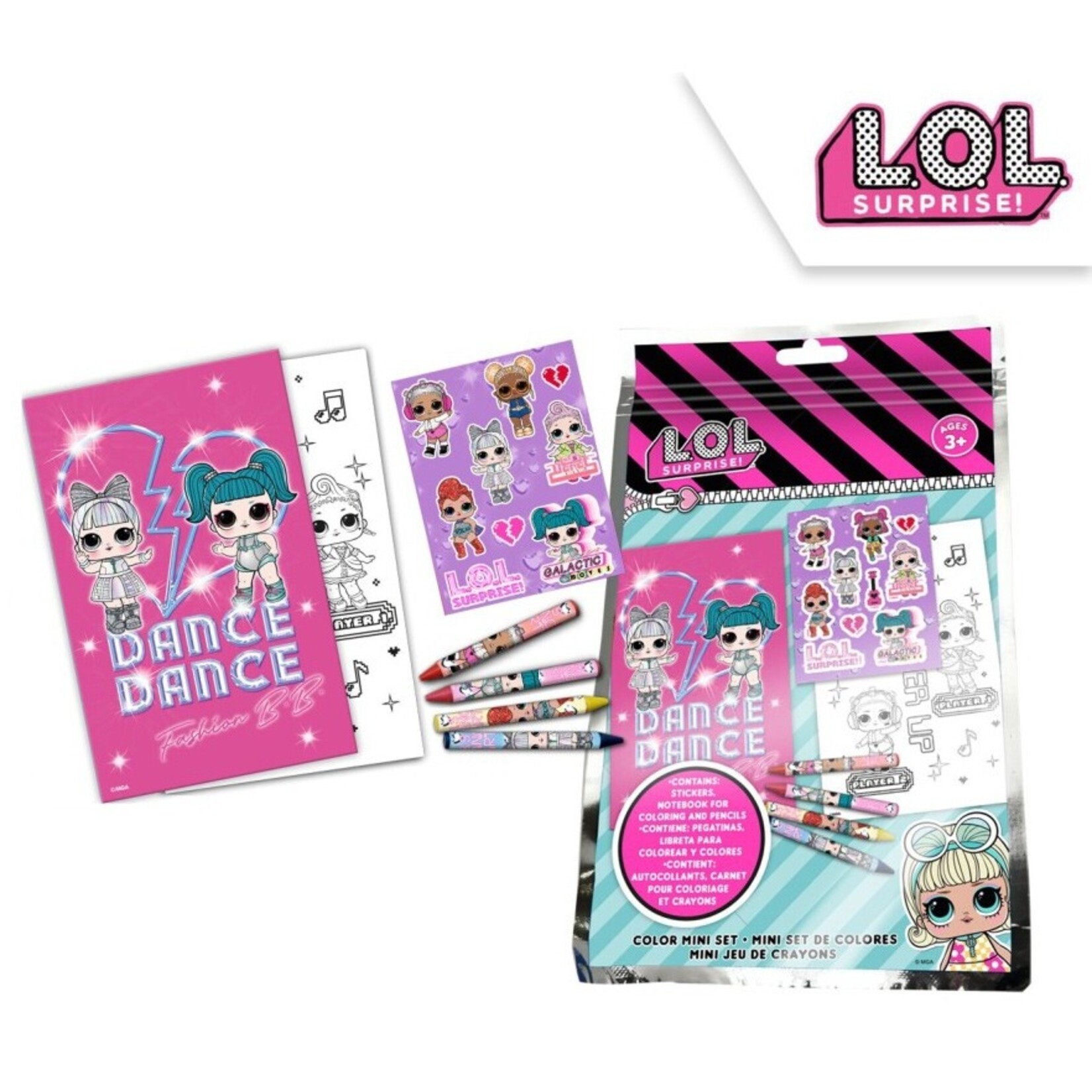 LOL Surprise Färbung + Aufkleber Set