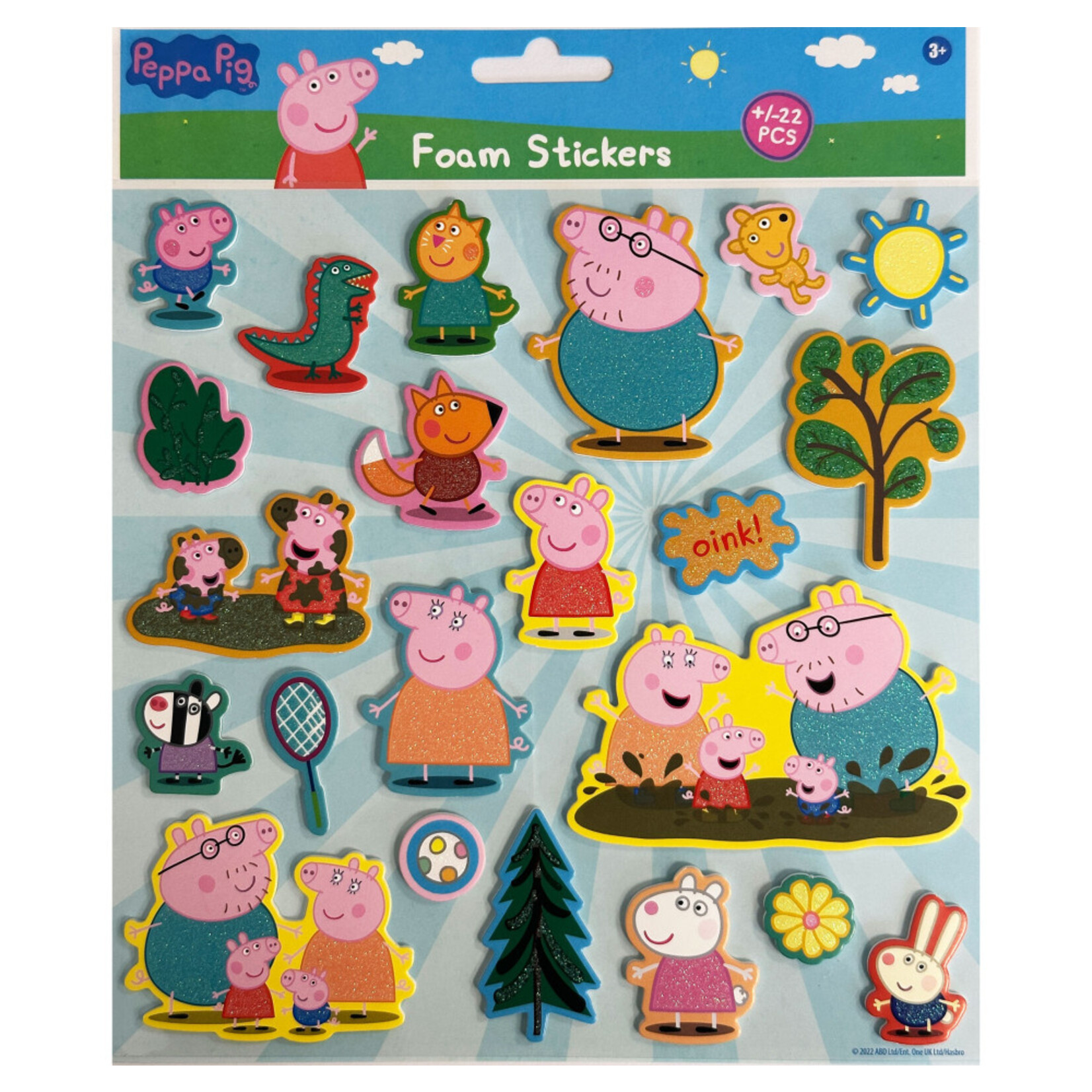 Peppa Wutz Schaumstoff Aufkleber-Set mit Glitzer