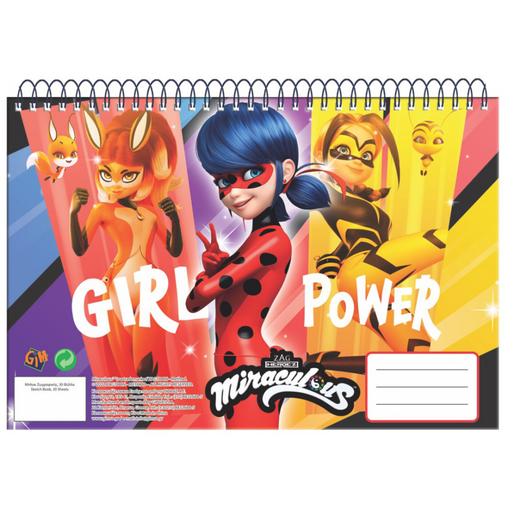 Miraculous Ladybug A/4 Spiral-Skizzenbuch 30 Blatt