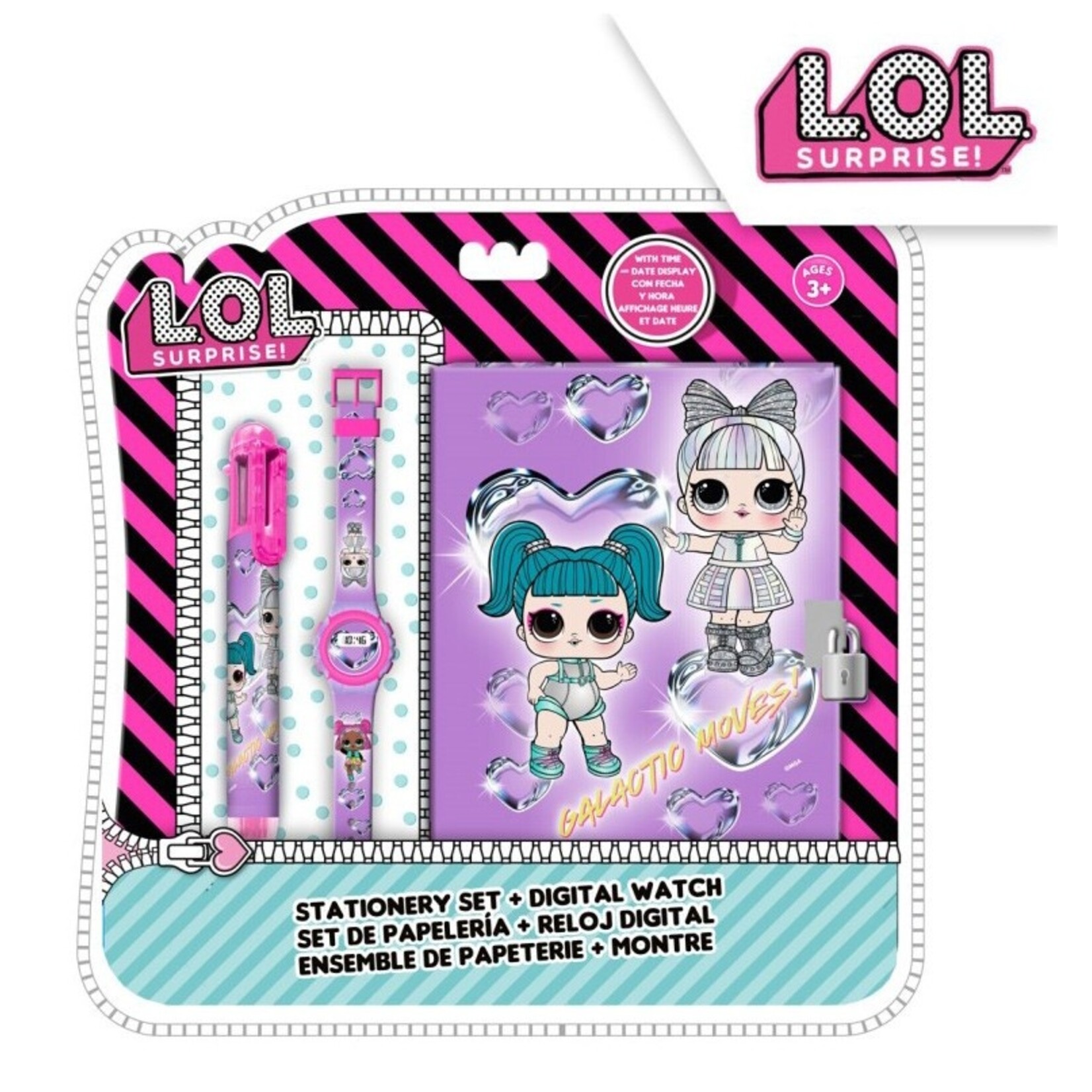 LOL Surprise Tagebuch + 6-Farbe Kuli + Uhr