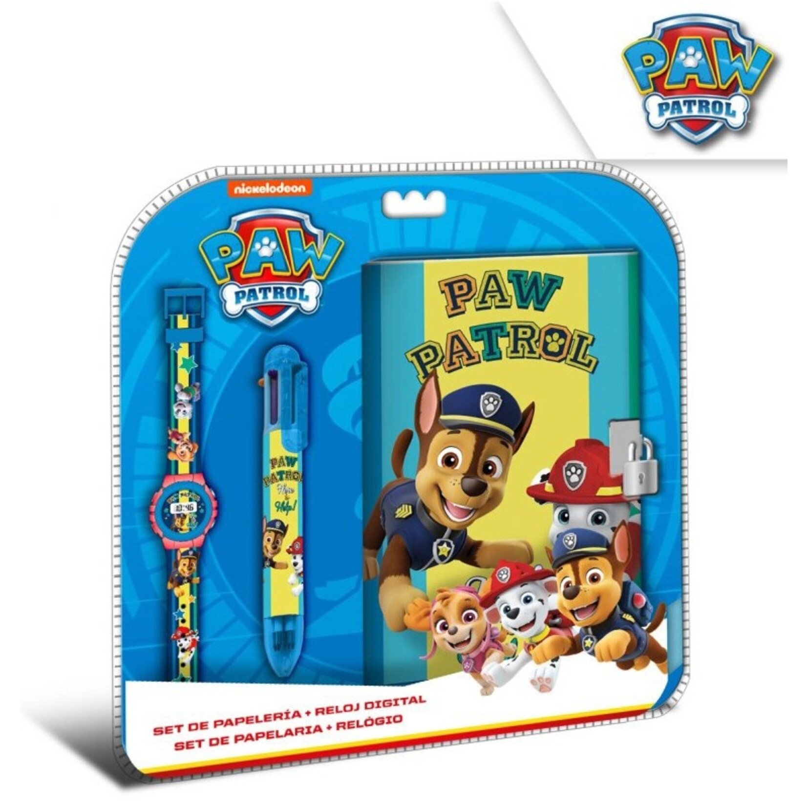 Paw Patrol Paw Patrol Tagebuch + 6-Farbe Kuli + Uhr